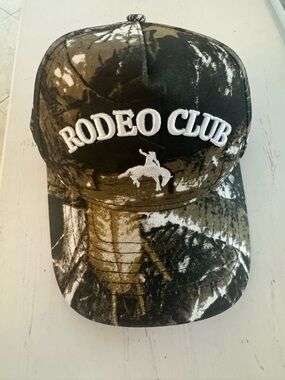Rodeo Club Embroidered Camo Baseball Cap - White Logo - Stagecoach